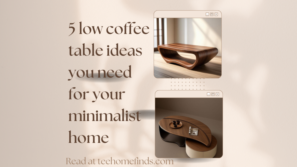 Minimalist living room with a low wooden coffee table and neutral decor